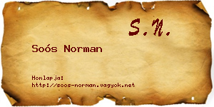 Soós Norman névjegykártya